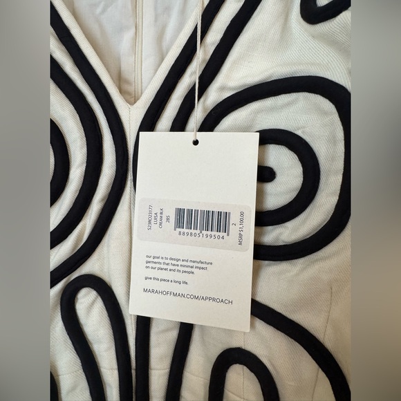 Mara Hoffman New Luisa Dress Cream Black Size 2 - Picture 4 of 7